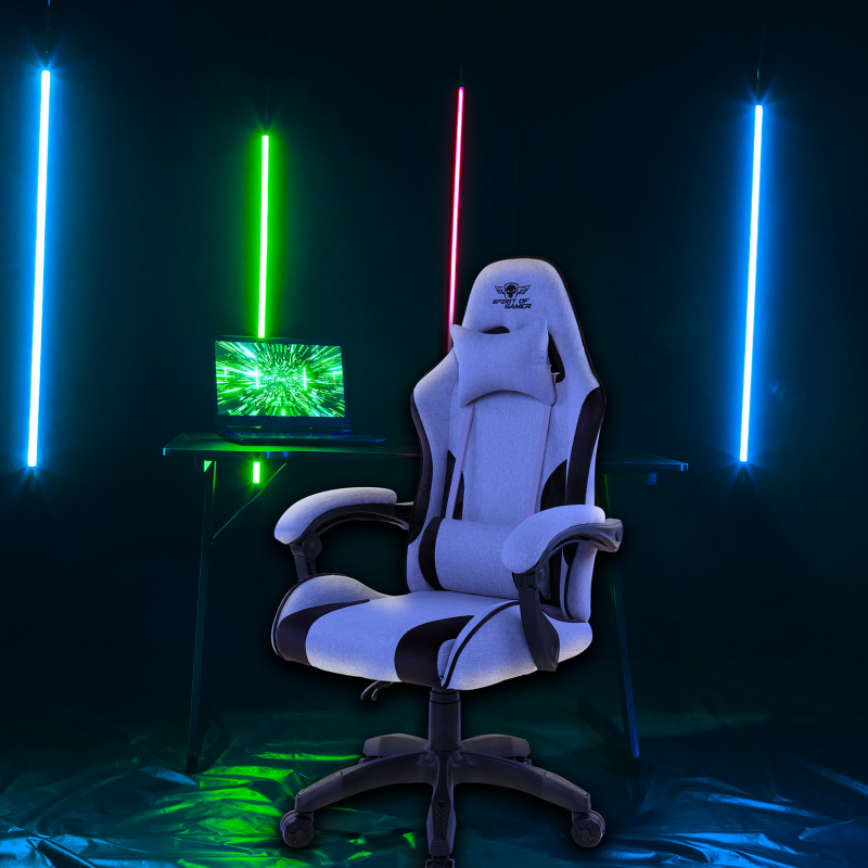 Siège gaming ARENA LIGHT GREY – Confort moelleux & design sportif