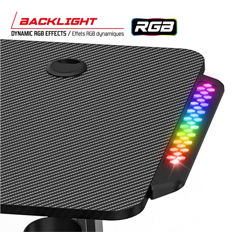 Bureau gaming HEADQUARTER 600 – Bureau d’angle RGB (droit ou gauche) avec espace XXL 160×100 cm – Image 3