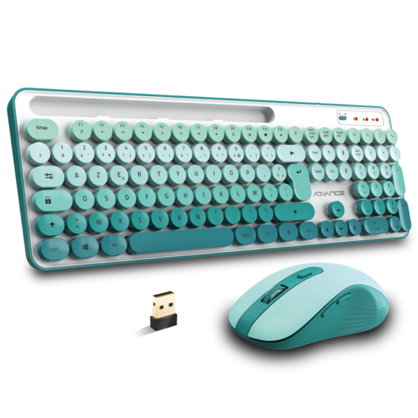 PEP’S Wireless – Ensemble clavier souris sans fil design pastel