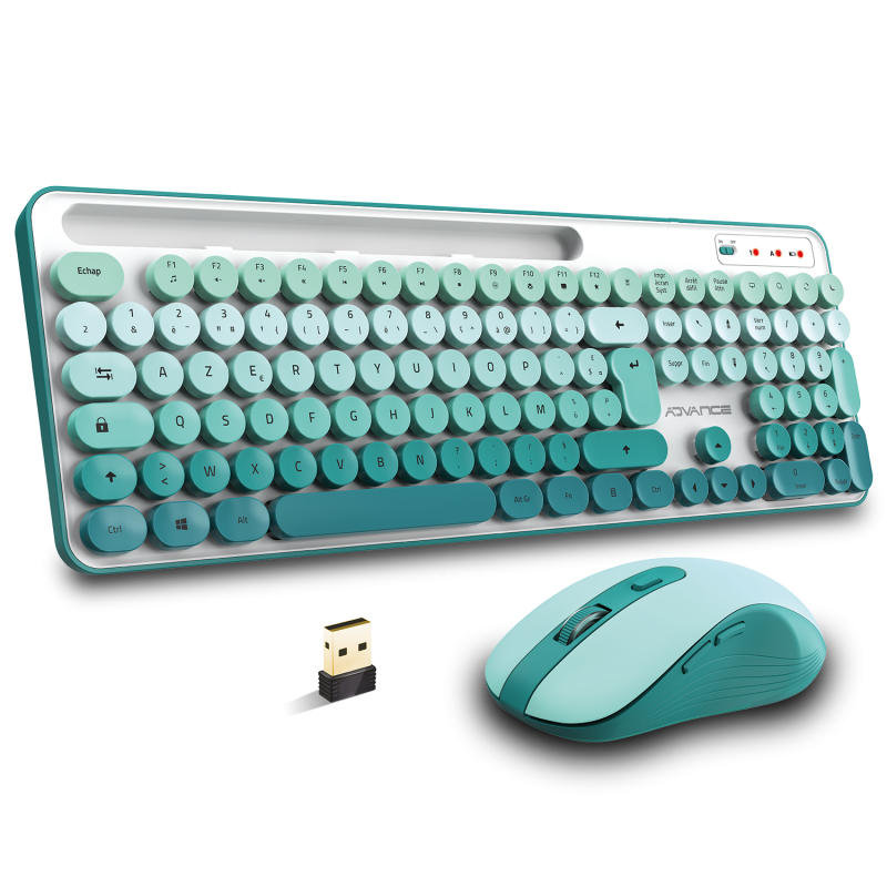PEP’S Wireless – Ensemble clavier souris sans fil design pastel