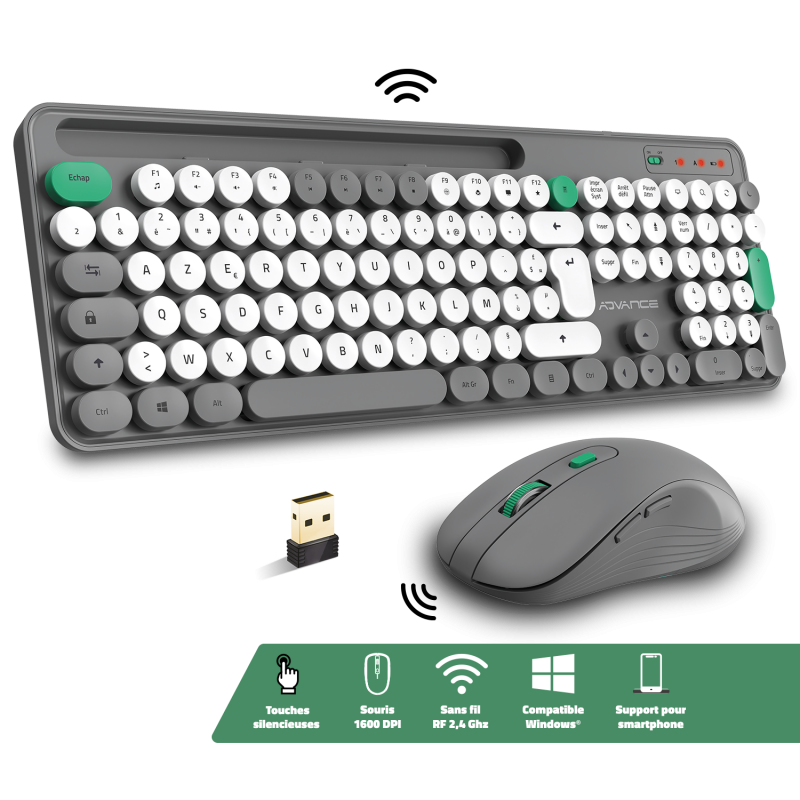 PEP’S Wireless – Ensemble clavier souris sans fil design pastel – Image 4