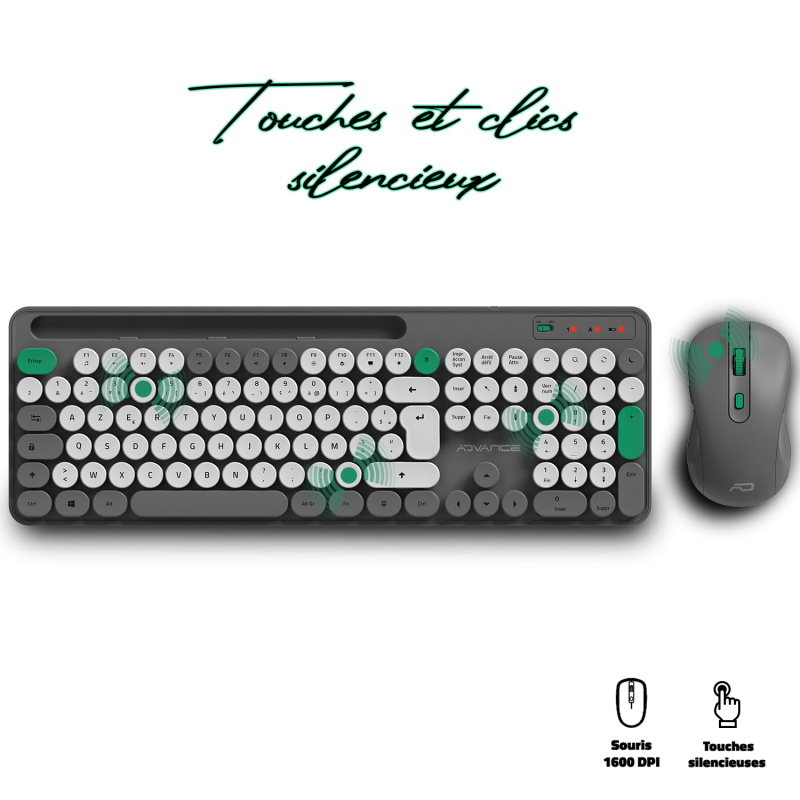 PEP’S Wireless – Ensemble clavier souris sans fil design pastel – Image 5