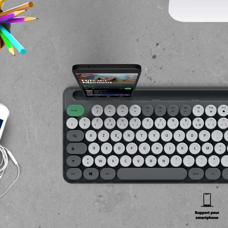 PEP’S Wireless – Ensemble clavier souris sans fil design pastel – Image 6