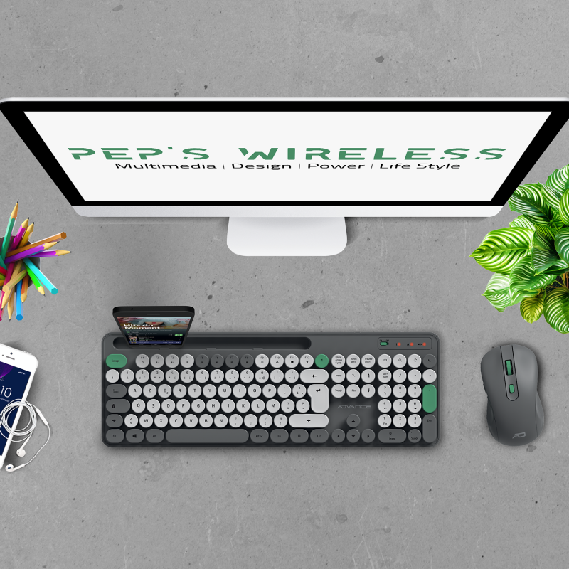 PEP’S Wireless – Ensemble clavier souris sans fil design pastel – Image 9