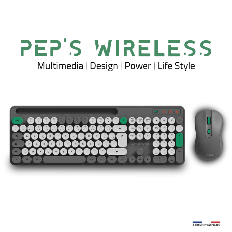 PEP’S Wireless – Ensemble clavier souris sans fil design pastel – Image 10