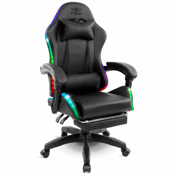 Siège Gaming SIRIUS RGB – Immersion lumineuse & confort ergonomique