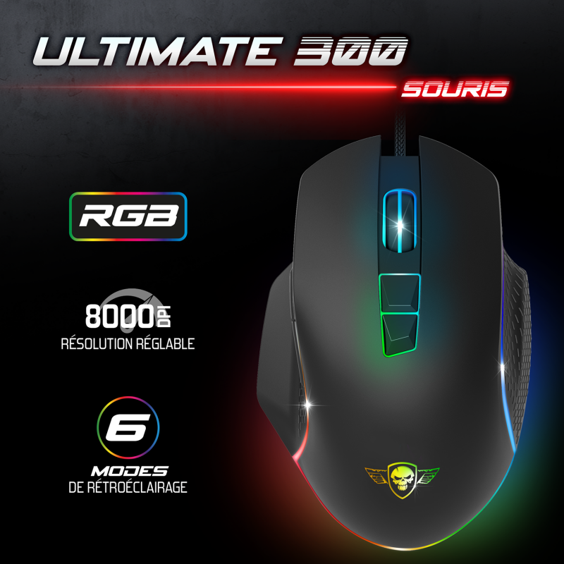 Pack Gaming ULTIMATE 300 RGB – Clavier, souris, casque & tapis RGB (4-en-1) – Image 5