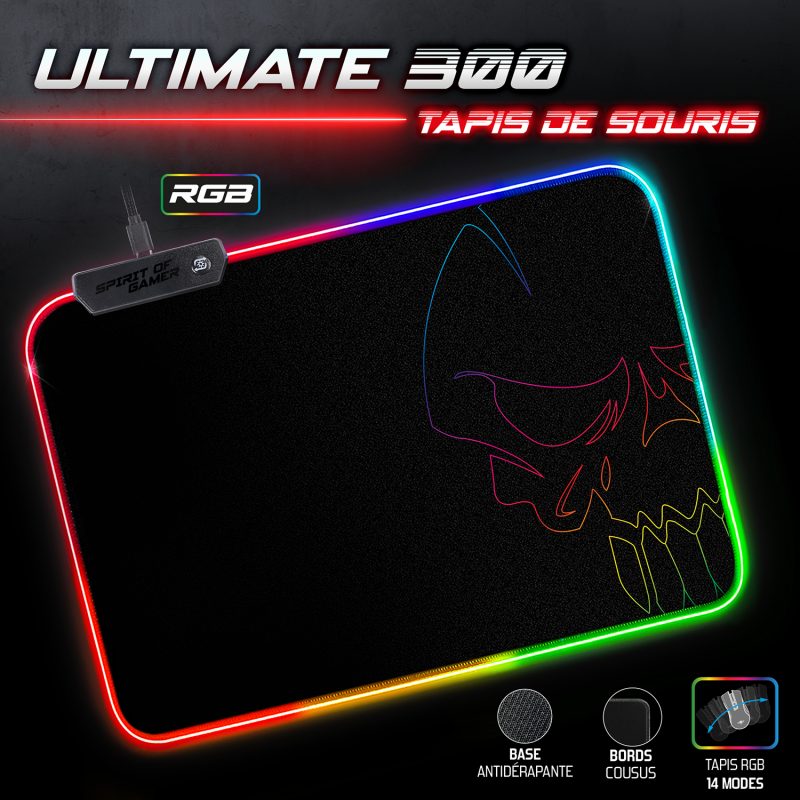 Pack Gaming ULTIMATE 300 RGB – Clavier, souris, casque & tapis RGB (4-en-1) – Image 4
