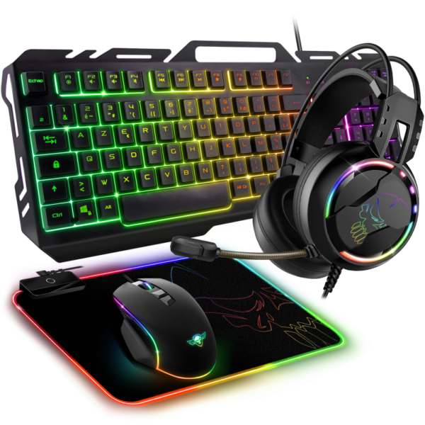 Pack Gaming ULTIMATE 300 RGB – Clavier, souris, casque & tapis RGB (4-en-1)