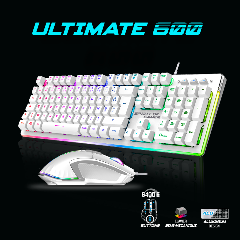 ULTIMATE 600 ARTIC – Kit périphériques gaming RGB haute précision – Image 2