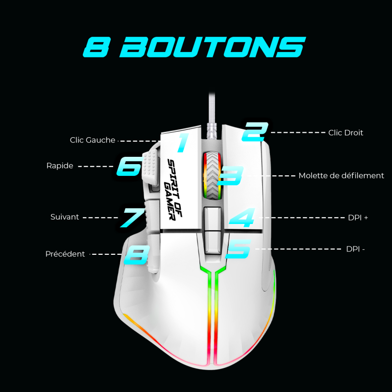 ULTIMATE 600 ARTIC – Kit périphériques gaming RGB haute précision – Image 6