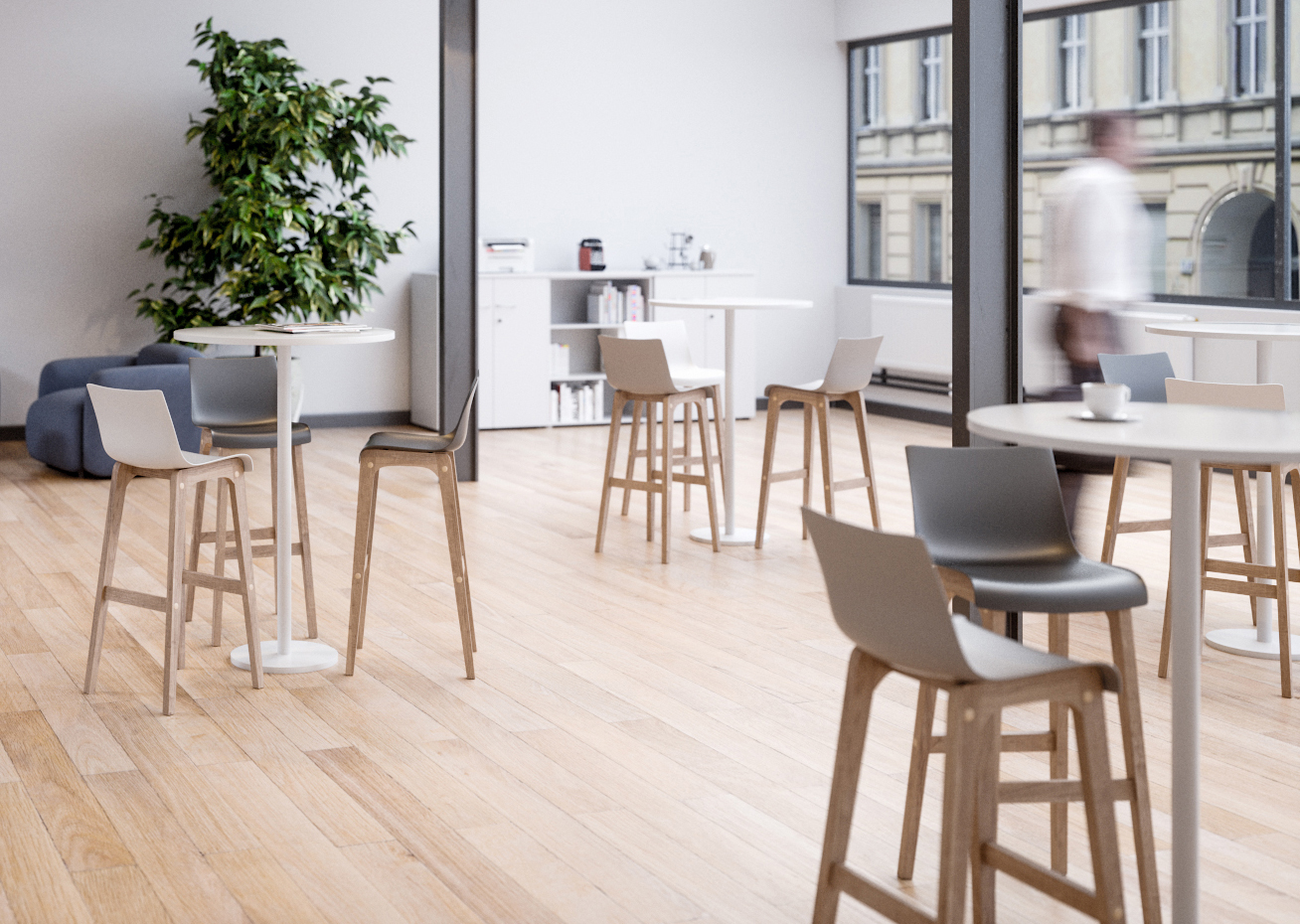 Tabouret DÉTENTE dossier haut – Assise haute ergonomique pour espaces professionnels – Image 2