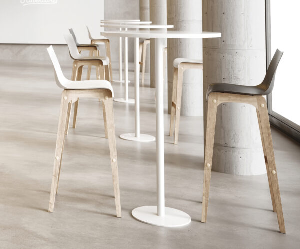 Tabouret DÉTENTE dossier haut – Assise haute ergonomique pour espaces professionnels