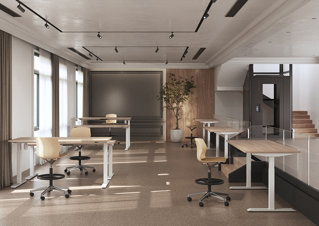 Bureau réglable en hauteur TRAM – Poste de travail ergonomique professionnel – Image 2